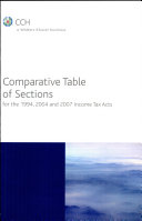 Comparative table of sections for the 1994, 2004 and 2007 Income Tax Acts.