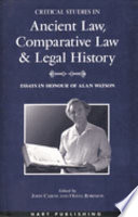 Critical studies in ancient law, comparative law and legal history /