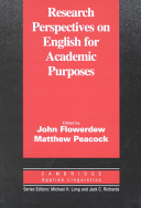 Research perspectives on English for academic purposes /