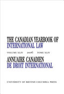 The Canadian yearbook of international law = Annuaire Canadien de droit international.