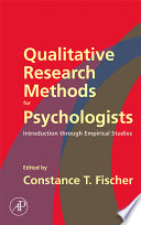 Qualitative research methods for psychologists : introduction to empirical studies /