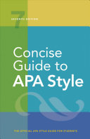 Concise guide to APA style : the official APA style guide for students.