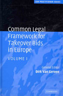 Common legal framework for takeover bids in Europe /