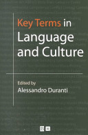 Key terms in language and culture /
