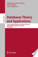 Databases theory and applications : 27th Australasian Database Conference, ADC 2016, Sydney, NSW, September 28-29, 2016, proceedings /