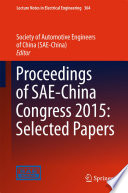 Proceedings of SAE-China Congress 2015 : selected papers /