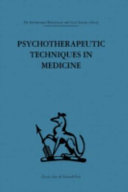 Psychotherapeutic techniques in medicine /