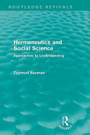 Hermeneutics and social science : approaches to understanding /