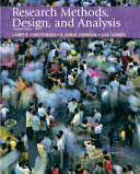 Research methods, design, and analysis /