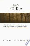 Hegel's idea of a Phenomenology of spirit /