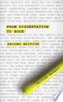 From dissertation to book /