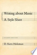 Writing about music : a style sheet /
