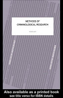 Methods of criminological research /