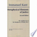Metaphysical elements of justice : part I of The metaphysics of morals /