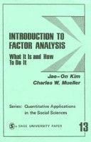 Introduction to factor analysis : what it is and how to do it /