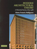 Modern architectural theory : a historical survey, 1673-1968 /