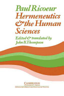 Paul Ricoeur hermeneutics and the human sciences : essays on language, action, and interpretation /