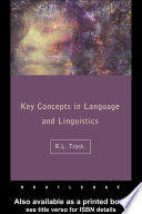 Key concepts in language and linguistics /